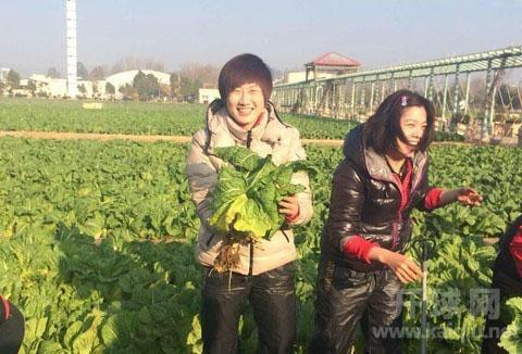 丁宁笑不拢嘴
2月10日清晨，国乒将帅一行在昆明农庄体验了一把“菜农”的味道，抱着大白菜的各位主教练和世界冠军们，迎着朝霞露出了最质朴的笑容。