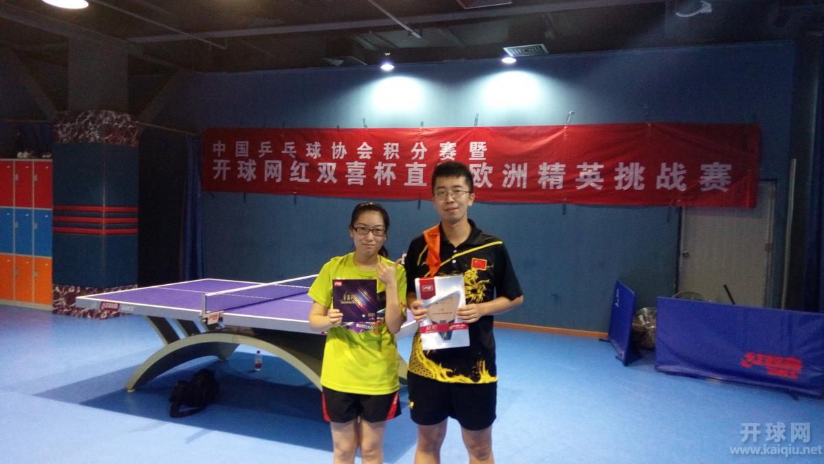 甲组冠军范若星、亚军黄灿灿