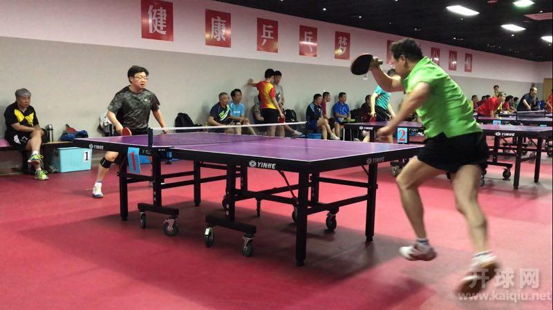 年逾花甲痴迷乒乓的快客，步伐敏捷、球风凶悍。