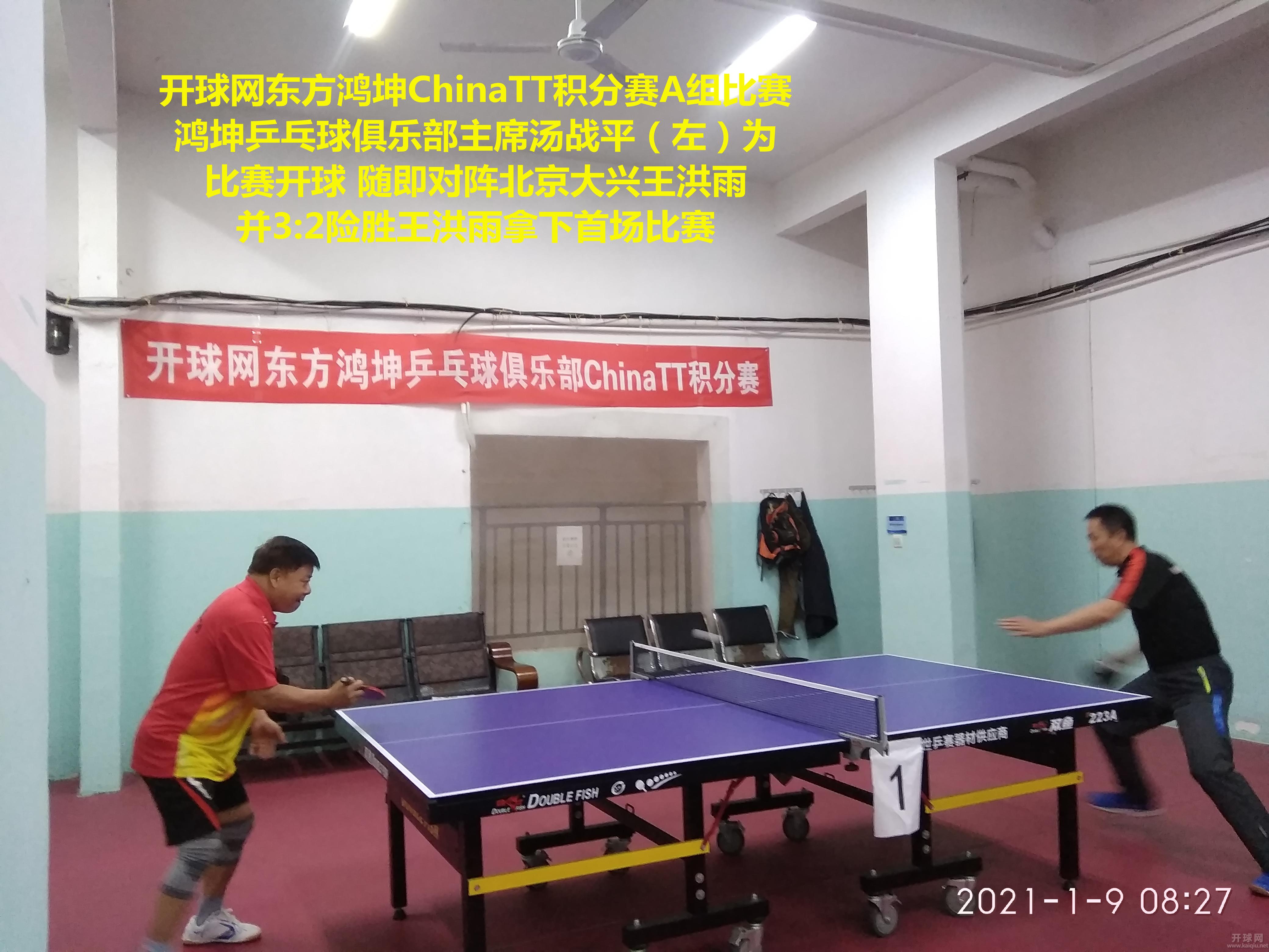 2021年1月东方鸿坤乒乓球俱乐部ChinaTT积分赛A组