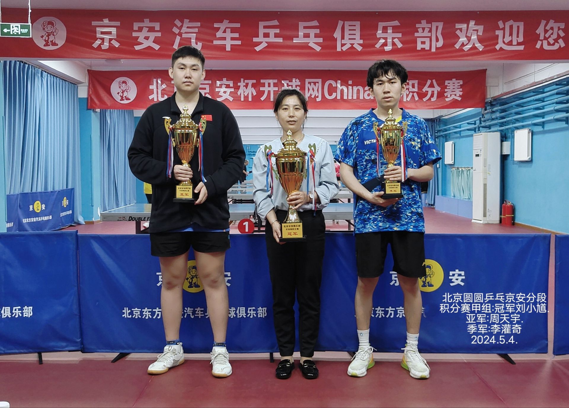 北京圆圆乒乓5.4京安分段积分赛成绩播报
